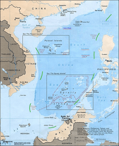 China's "Nine Dash Line" claiming most of the South China Sea, despite an International Court ruling to the contrary