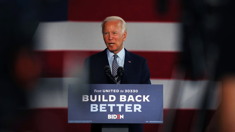 Presumed Democratic presidential nominee Joe Biden discusses his trade and economic policy at Dunmore, Pennsylvania on July 9th. Both the speech and his more detailed campaign materials have been described as "Trump Lite."