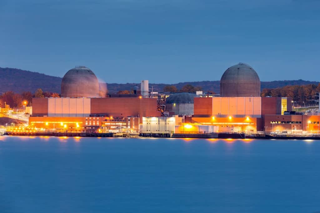 The US once was the world leader in nuclear energy and power production. Nuclear power plants generated huge amounts of reliable, CO2-free energy until environmental extremists in the Democratic Party made new reactors too expensive to build and operate and the costs of running the existing plants became prohibitive. The Indian Point nuclear power plant shown above (Westchester County, NY) is now being de-commissioned. The Shoreham nuclear power plant in Long Island, NY was built but prevented from ever operating by the Governor Mario Cuomo, the present governor's father.