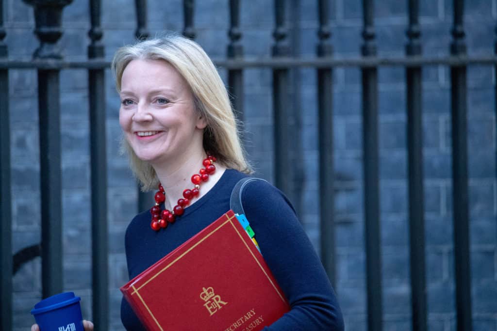 United Kingdom's International Trade Secretary Liz Truss, shown here in October, 2018 arriving at 10 Downing Street, London for a cabinet meeting. Truss is leading the negotiations for the UK to join the eleven-nation Trans-Pacific Partnership free trade agreement, as well as for a US-UK agreement.