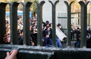 Iranian students battle with riot police at University of Tehran, Dec. 30th